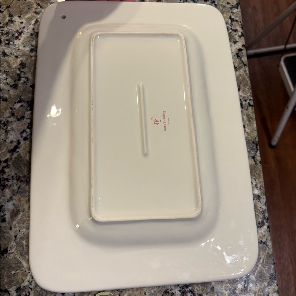 Nora Fleming Cream Rectangular Serving Platter (dot pattern) - Picture 2 of 2